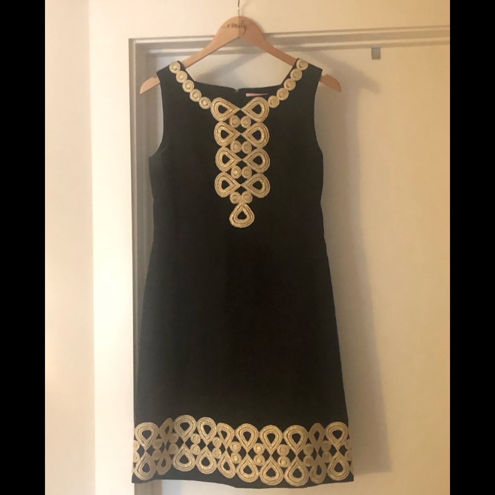 Lilly Pulitzer black and gold dress
